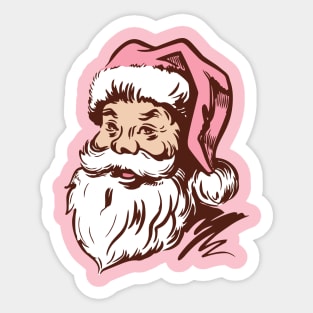 Retro Vintage Pink Santa Claus Sticker